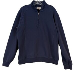 Cutter & Buck Mens XL Navy Blue Quarter Zip Fleece Pullover Sweatshirt Mock Neck
